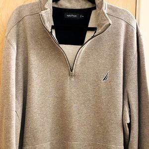 Nautica Gray Fleece Quater Zip Pullover